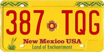NM license plate 387TQG