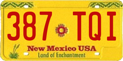 NM license plate 387TQI