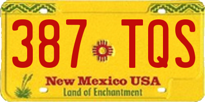 NM license plate 387TQS