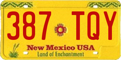 NM license plate 387TQY