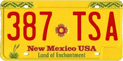 NM license plate 387TSA