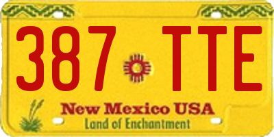 NM license plate 387TTE