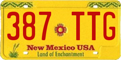 NM license plate 387TTG