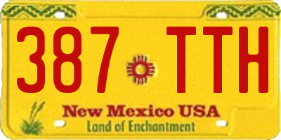 NM license plate 387TTH