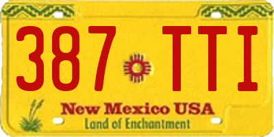 NM license plate 387TTI