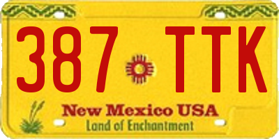 NM license plate 387TTK