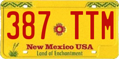 NM license plate 387TTM