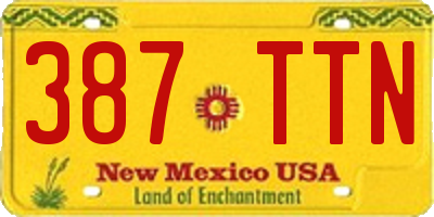 NM license plate 387TTN