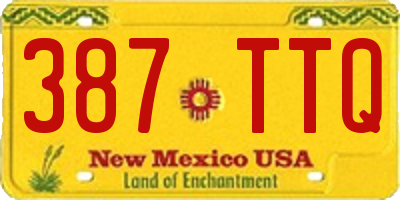NM license plate 387TTQ