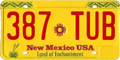 NM license plate 387TUB