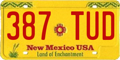 NM license plate 387TUD