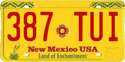 NM license plate 387TUI
