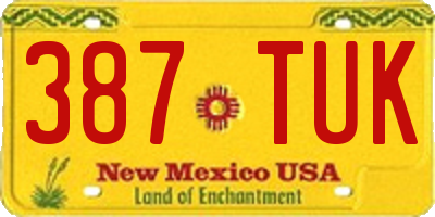 NM license plate 387TUK