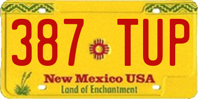NM license plate 387TUP