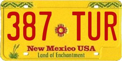NM license plate 387TUR