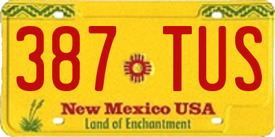 NM license plate 387TUS
