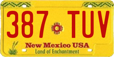 NM license plate 387TUV