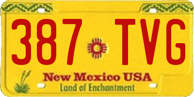 NM license plate 387TVG
