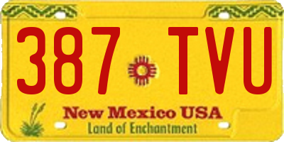 NM license plate 387TVU