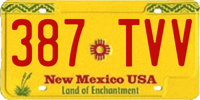 NM license plate 387TVV