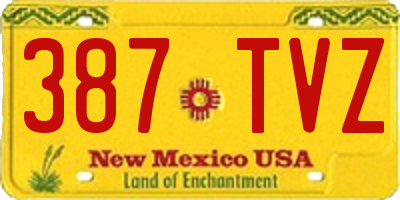 NM license plate 387TVZ