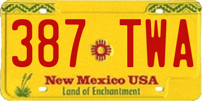 NM license plate 387TWA