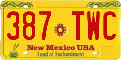 NM license plate 387TWC