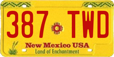 NM license plate 387TWD