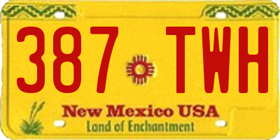 NM license plate 387TWH