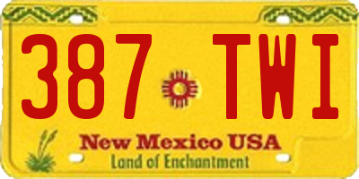 NM license plate 387TWI