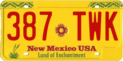 NM license plate 387TWK