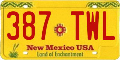 NM license plate 387TWL
