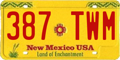 NM license plate 387TWM