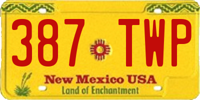 NM license plate 387TWP