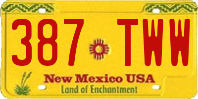 NM license plate 387TWW