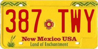 NM license plate 387TWY