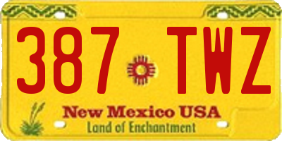 NM license plate 387TWZ