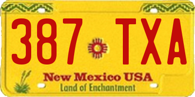 NM license plate 387TXA