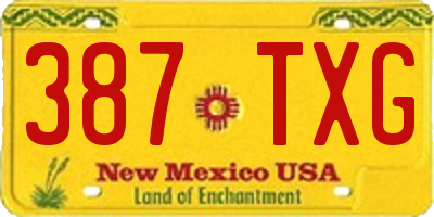 NM license plate 387TXG