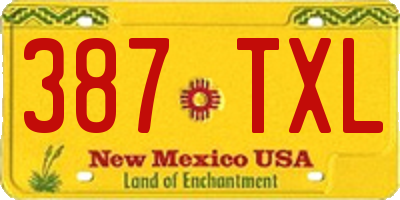 NM license plate 387TXL