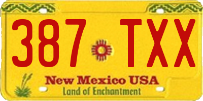 NM license plate 387TXX