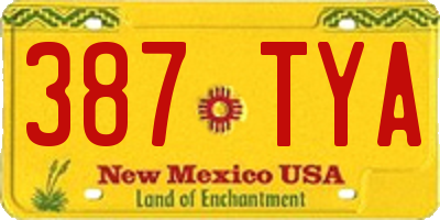 NM license plate 387TYA