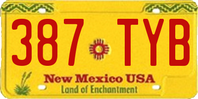 NM license plate 387TYB