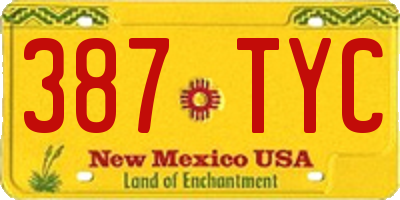 NM license plate 387TYC