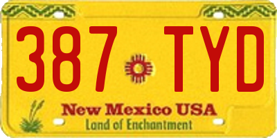 NM license plate 387TYD