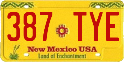 NM license plate 387TYE