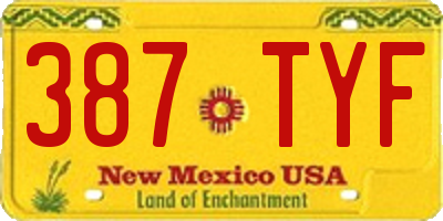 NM license plate 387TYF
