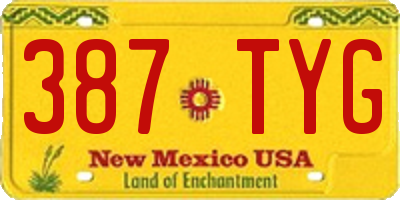 NM license plate 387TYG