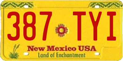NM license plate 387TYI