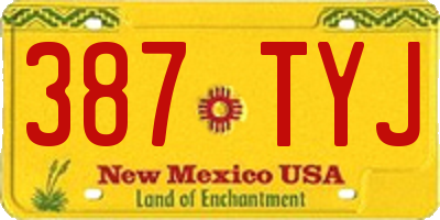 NM license plate 387TYJ